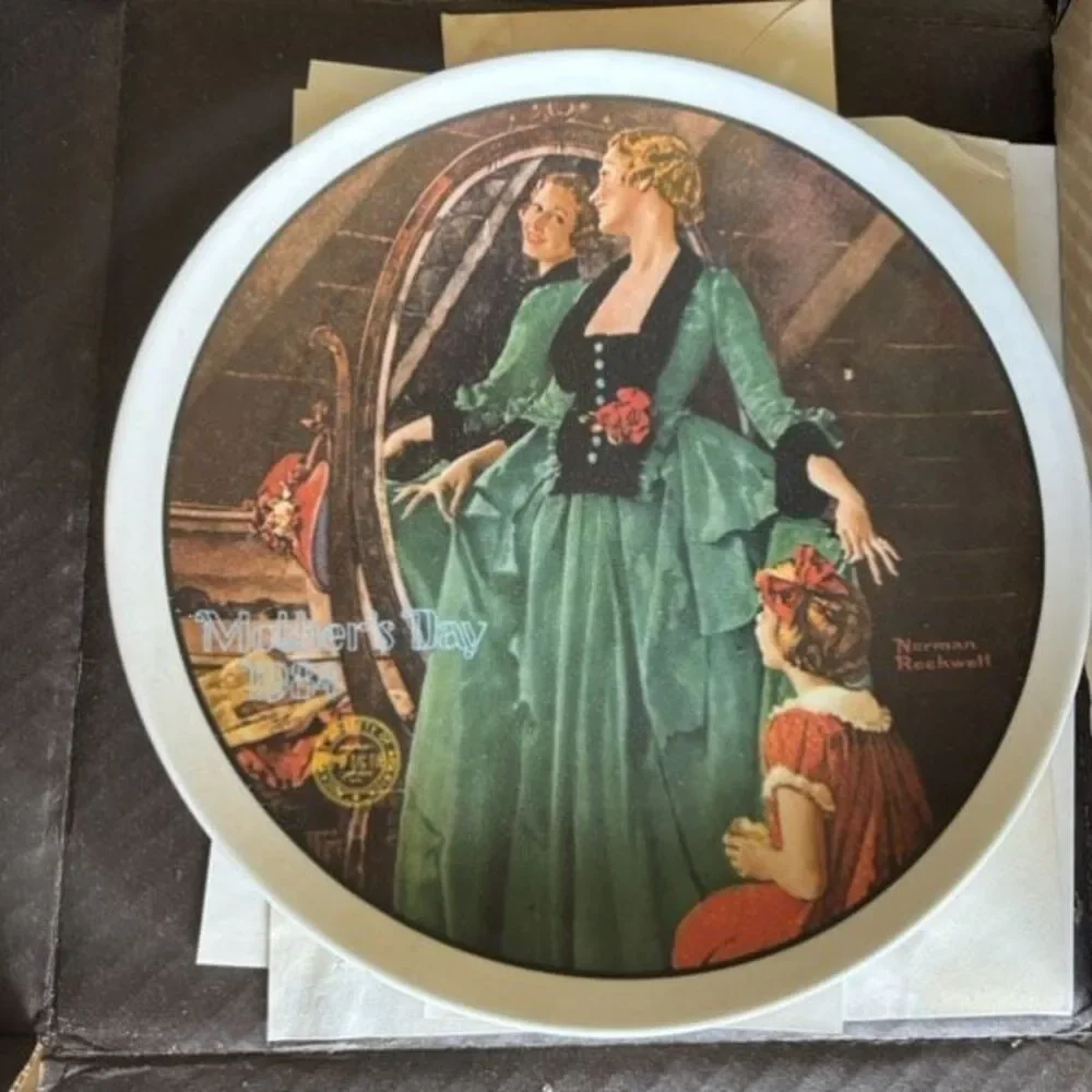 1984 Norman Rockwell Grandmas Courting Dress Plate COA Box Knowles 84-R70-2.9⁠